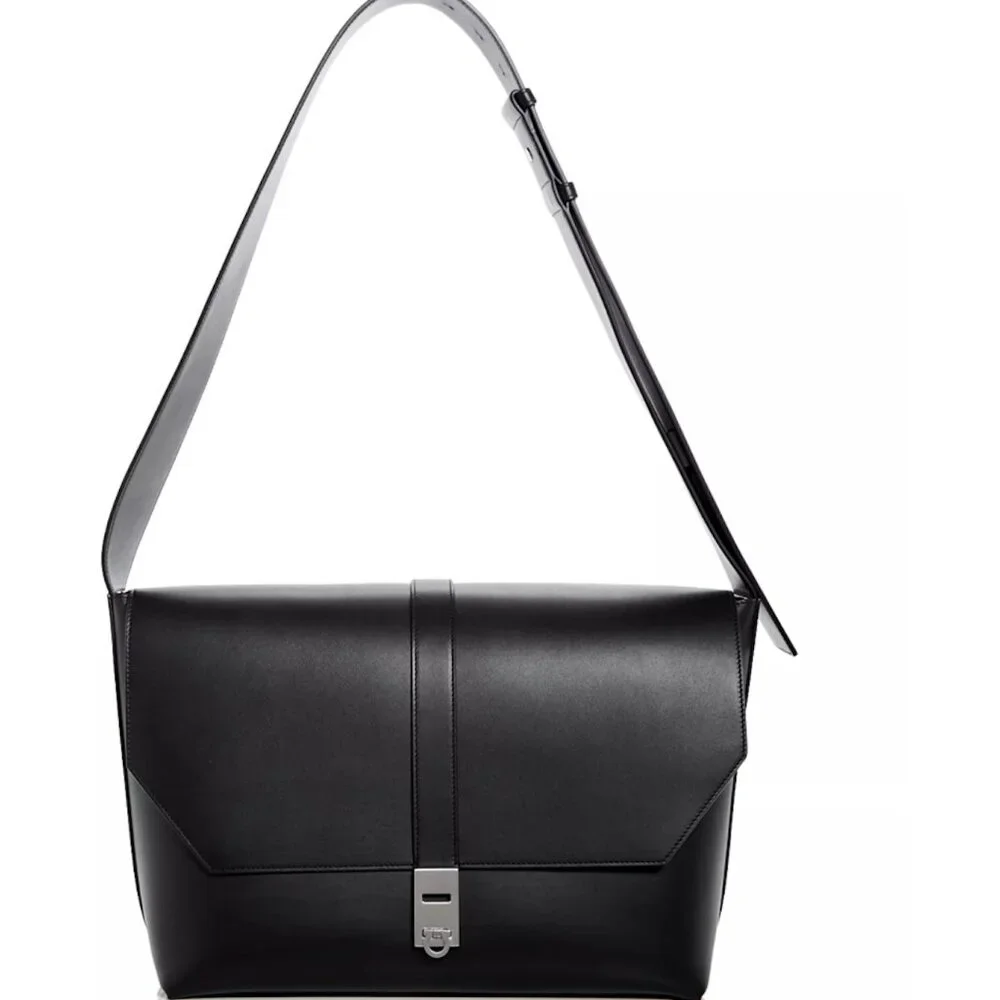 Salvatore Ferragamo Raffael‎ Black Leather Large Shoulder Bag